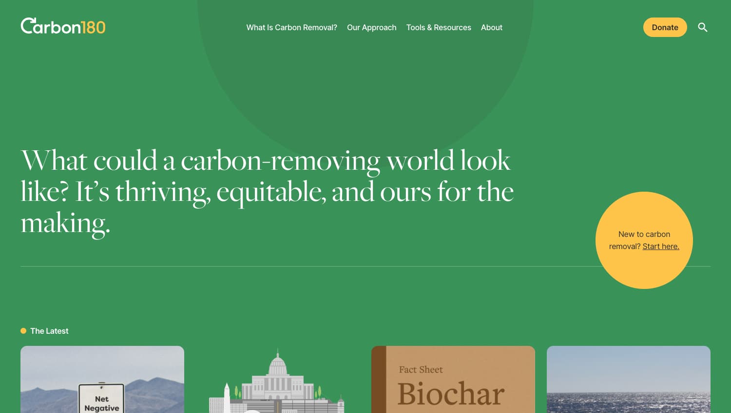 A screenshot of the Carbon 180 homepage after the redesign.