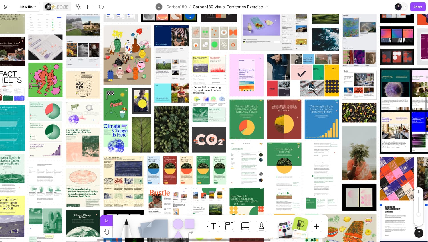 A screenshot of a moodboard created in Figma.